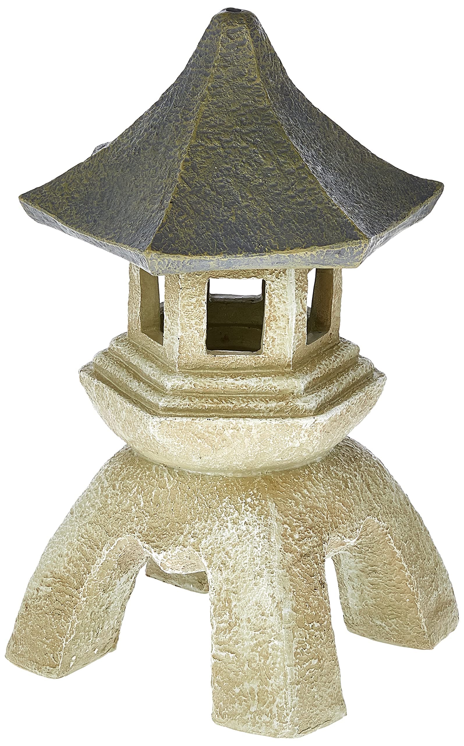 Design Toscano NG29869 Asian Decor Pagoda Lantern Outdoor Statue, Medium 25.5 cm, Polyresin, Two Tone Stone, White
