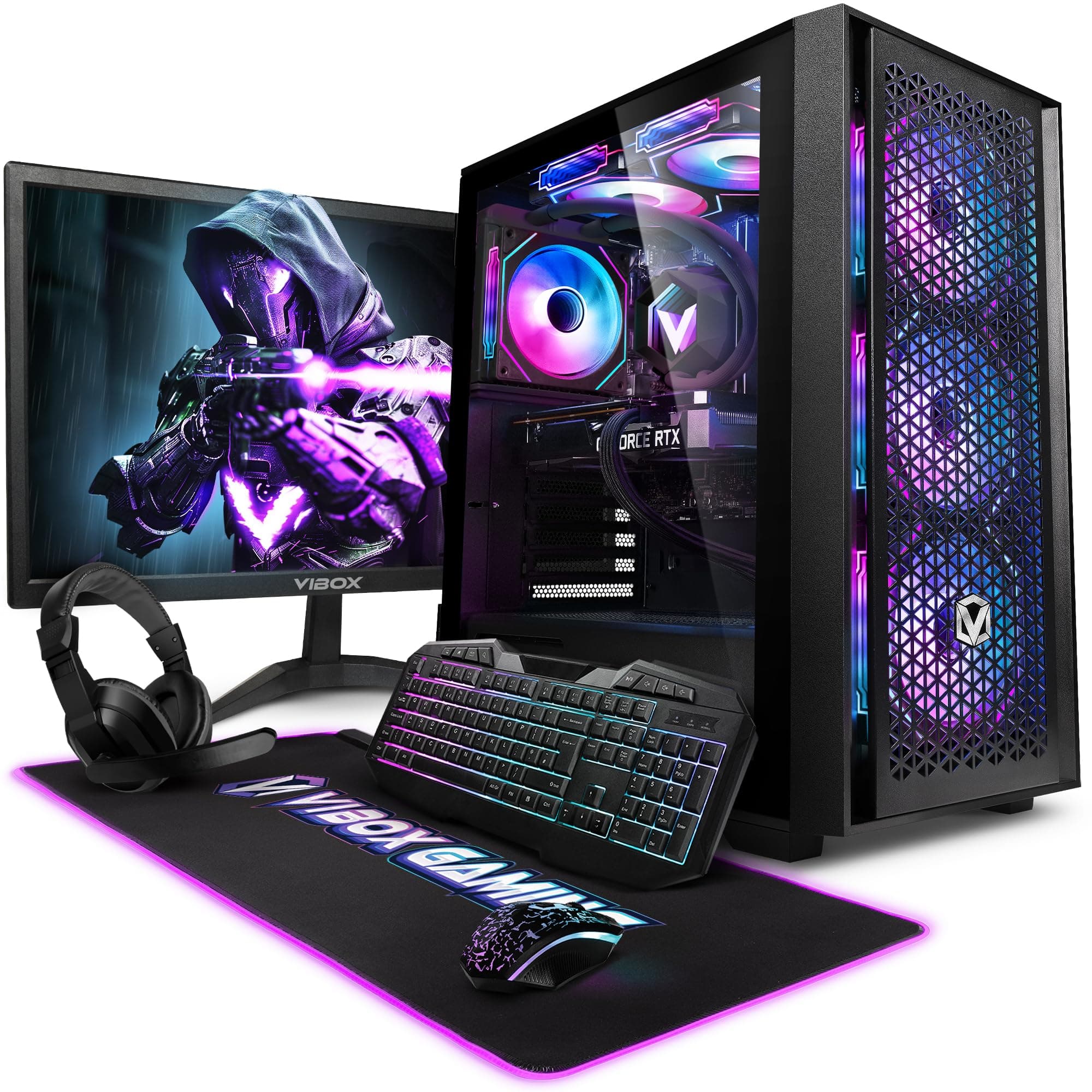 Vibox VIII-100 Gaming PC Bundle • Intel Core i9 12900KF 5.2GHz • Nvidia RTX 5060 8GB • 16GB RAM • 1TB SSD • Windows 11 • 23" Monitor • WiFi