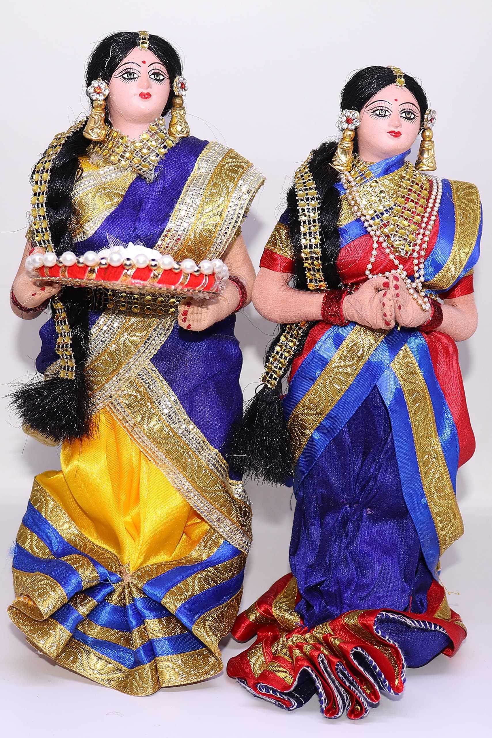 - Ashni Young Indian Set of 2 Welcome Doll - Decorative Item - Handcrafted (Size - 9 Inches, Color - Multicolor)