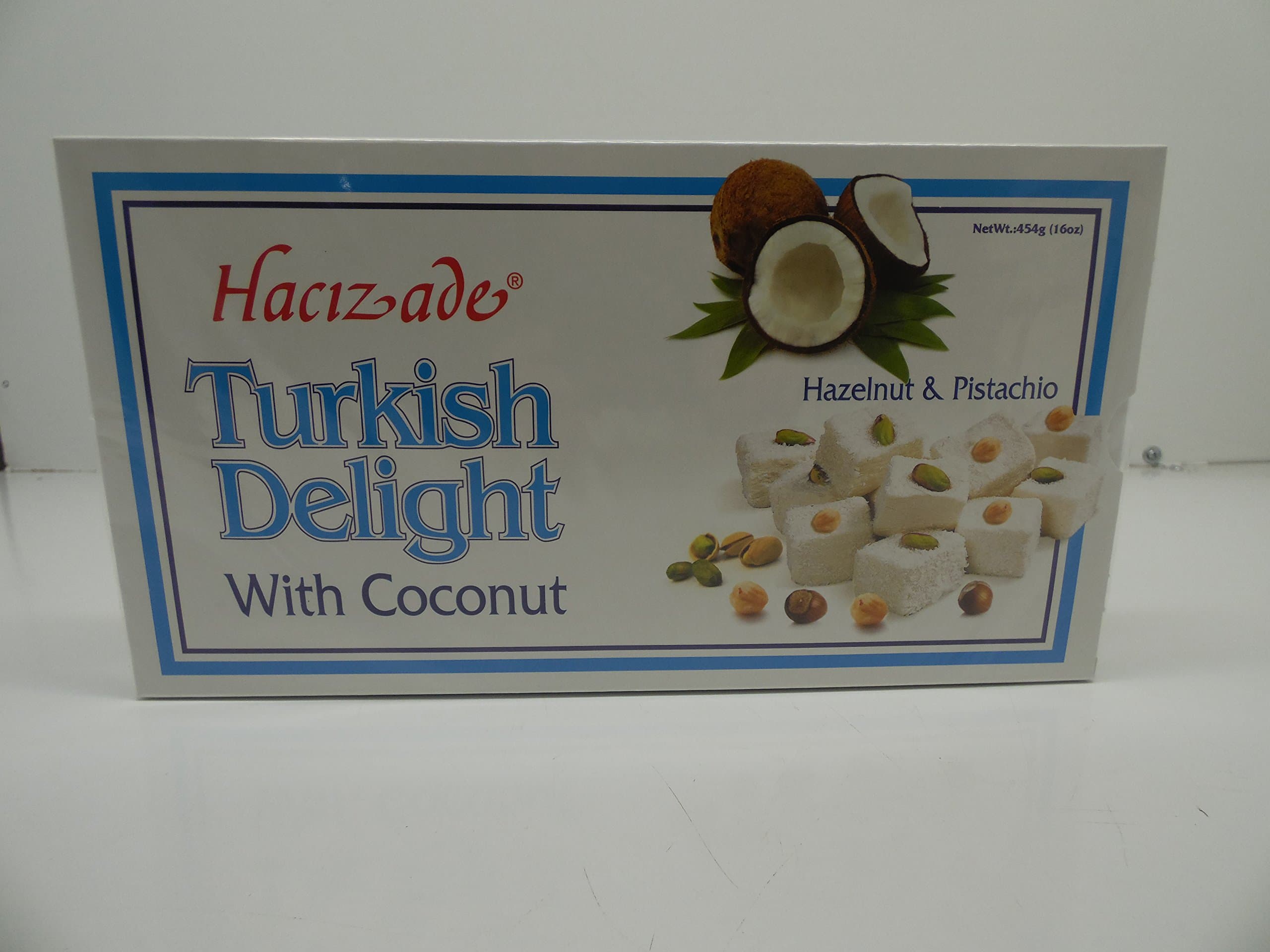 Hacizade Hazelnut and Pistachio -Coconut Turkish Delight 454 g