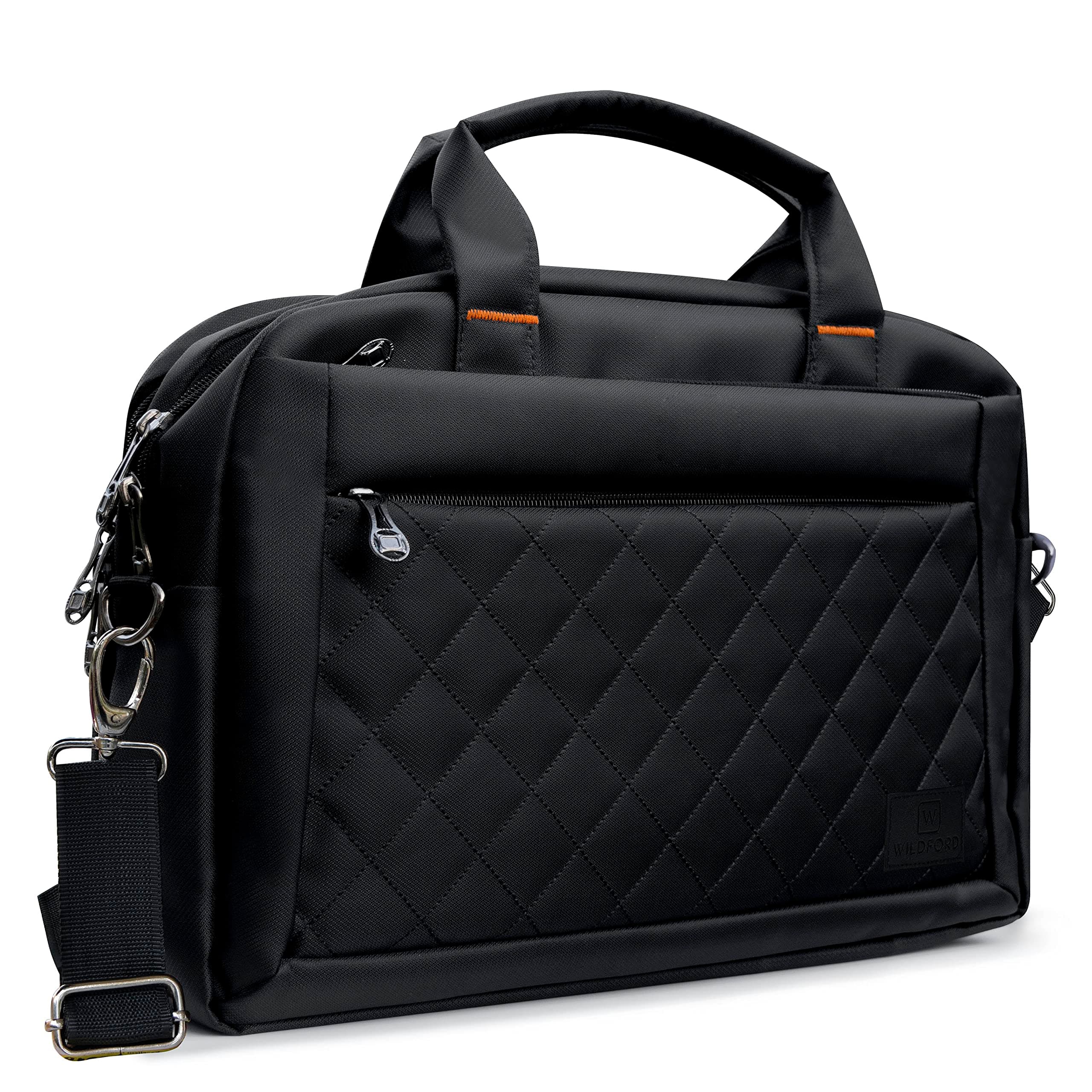 WILDFORD Carrier, 15.6 inch Casual/Laptop Bag, Black Polyester Bag, Laptop/Tablet Compartment Inside. Water Resistant Material| Unisex Hand Bag