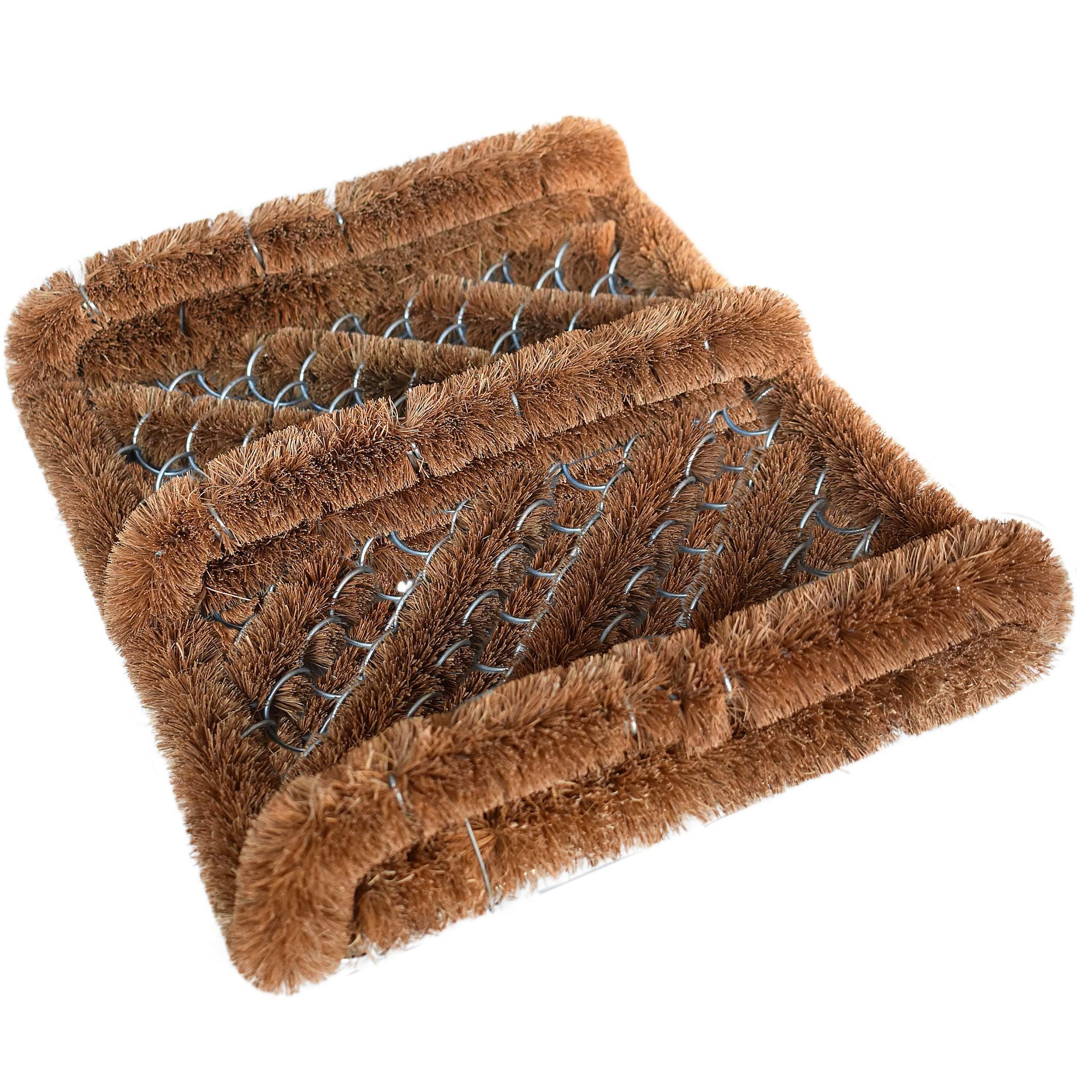 Natural Coir Boot Scraper Door Mat - 13 x 12 inch - 2 Pack